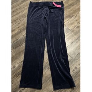 Lilly Pulitzer Jordynne Velour Pants XL Navy Blue